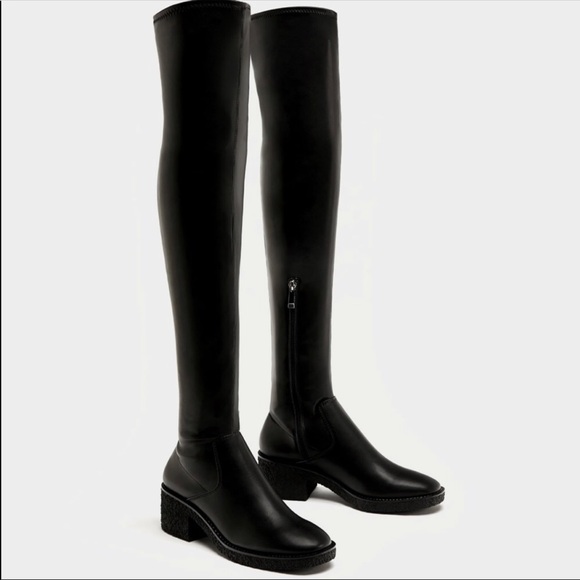 Zara stretch shaft flat boots Clearance